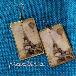 Eiffel tower earrings, Eiffel tower art,Paris art,Paris jewelry, Vintage Earrings, Retro jewelry