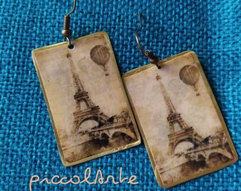 Eiffel tower earrings, Eiffel tower art,Paris art,Paris jewelry, Vintage Earrings, Retro jewelry