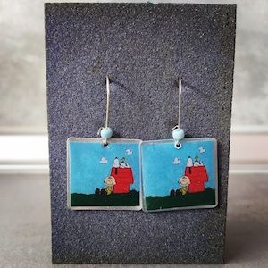 Amantes de Snoopy, Pendientes hechos a mano, Pendientes de dibujos animados, Charles M. Schulz, Pendientes hechos a mano