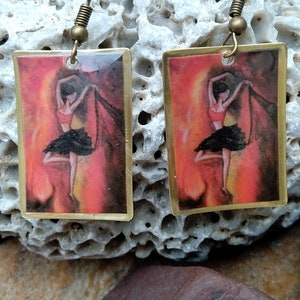 Handmade earrings,Resin earrings,Dancer earrings,Art jewerly,Ballet dancer earrings,Dancer Jewelry,Ballet Earrings