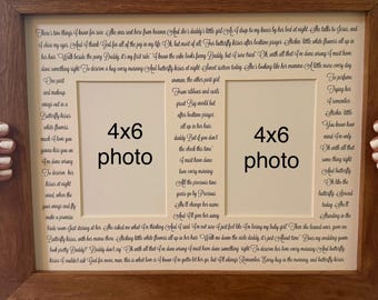 Butterfly Kisses Song Lyrics Photo Mat, Father Daughter Gift, 11x14 Mat for Two 4x6 Photos