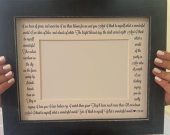 What a Wonderful World Lyrics 8x10 Photo Mat | Song Lyric Wall Art | Music Lover Gift