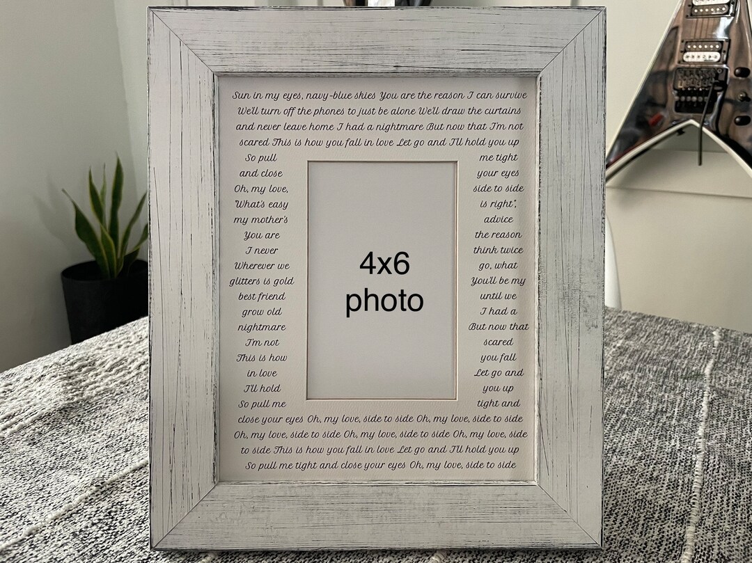 11x14 Personalized Photo Mats Add Any Song, Text, Poem, Vow, Letter 