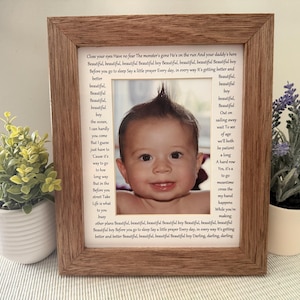 8x 10 Beautiful Boy song lyrics printed on an 8 x 10 mat, frames available
