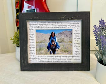 8x10 Prayed For You lyrics printed on mat with opening for a 5 x 7 picture
