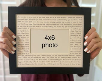 How Sweet It Is to Be Loved by You Lyrics 8x10 Photo Mat Romantic Wedding Anniversary Gift