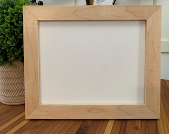 Marco de fotos exótico de madera maciza de arce rizado de 8 x 10 pulgadas, hecho a mano y acabado con goma laca