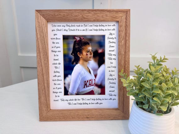 8x10 I Can't Help Falling In Love With You lyrics printed on acid free mat