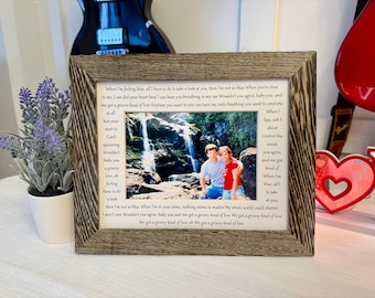 8x10 Groovy Kind of Love lyric printed on photo mat