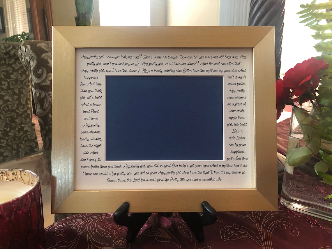 Custom Photo Frame Add any song lyrics to your picture frame Etsy