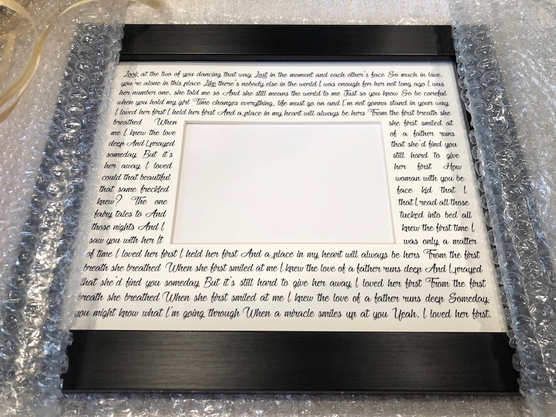 8x10 Custom Wedding Picture Frame Wedding song lyrics Any Etsy