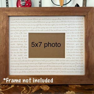 11x14 Die With A Smile with opening for 5 x 7 Photo Ready to Ship Gift for Loved One Soft Rock Music
