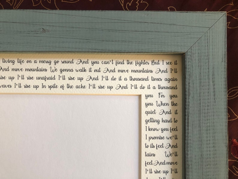 Custom Photo Frame Add Any Song Lyrics to Your Picture Frame Etsy
