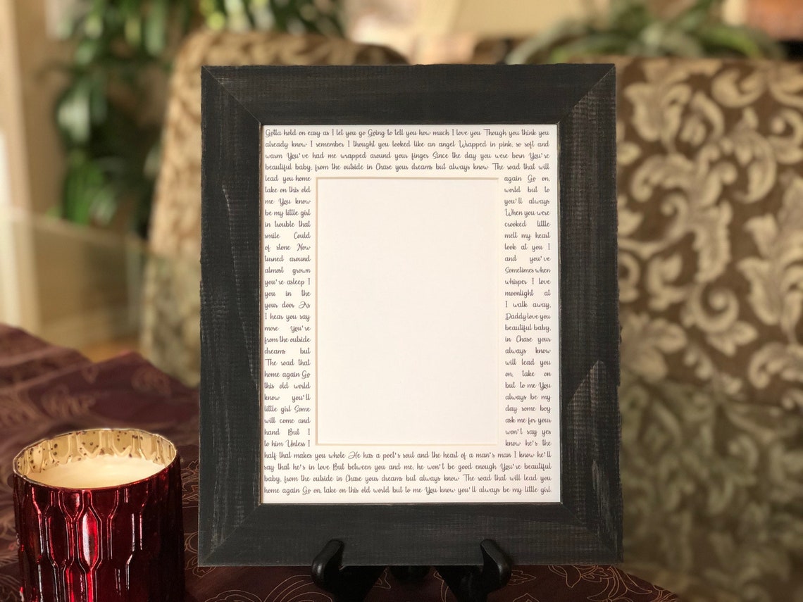 Custom Photo Frame Add any song lyrics to your picture frame Etsy