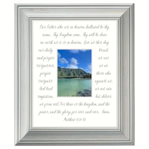 11x14 Personalized Photo Mats - Lord&#39;s Prayer or Add any song, text, poem, vow, letter