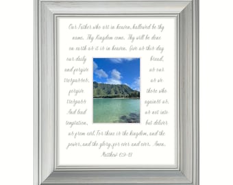 11x14 Personalized Photo Mats - Lord's Prayer or Add any song, text, poem, vow, letter