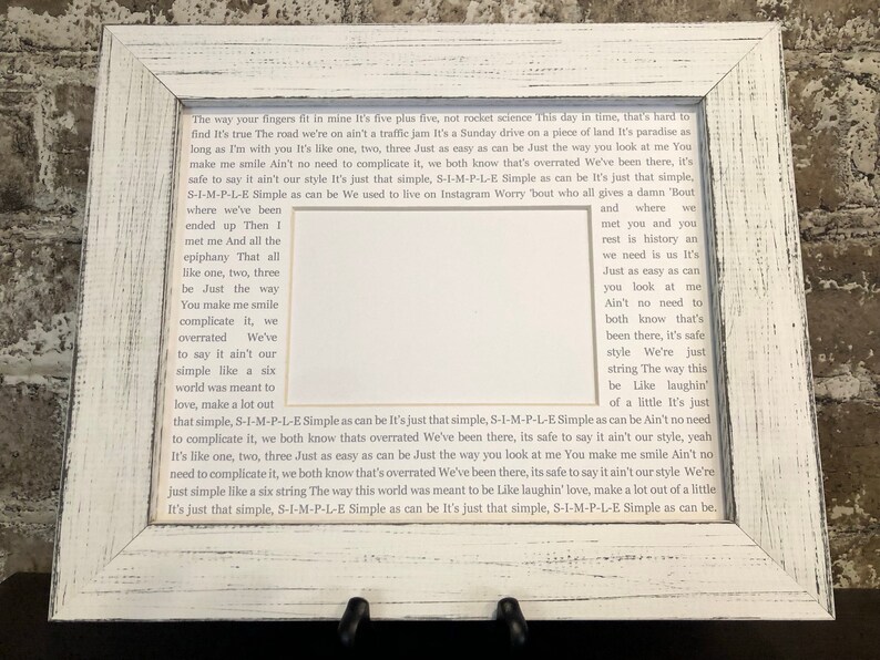 8x10 Custom Wedding Picture Frame Wedding song lyrics Any Etsy