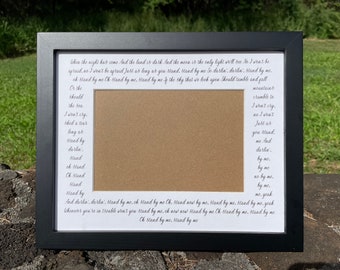 8x10 Picture Mat with the lyrics to Stand By Me in Horizontal Orientation