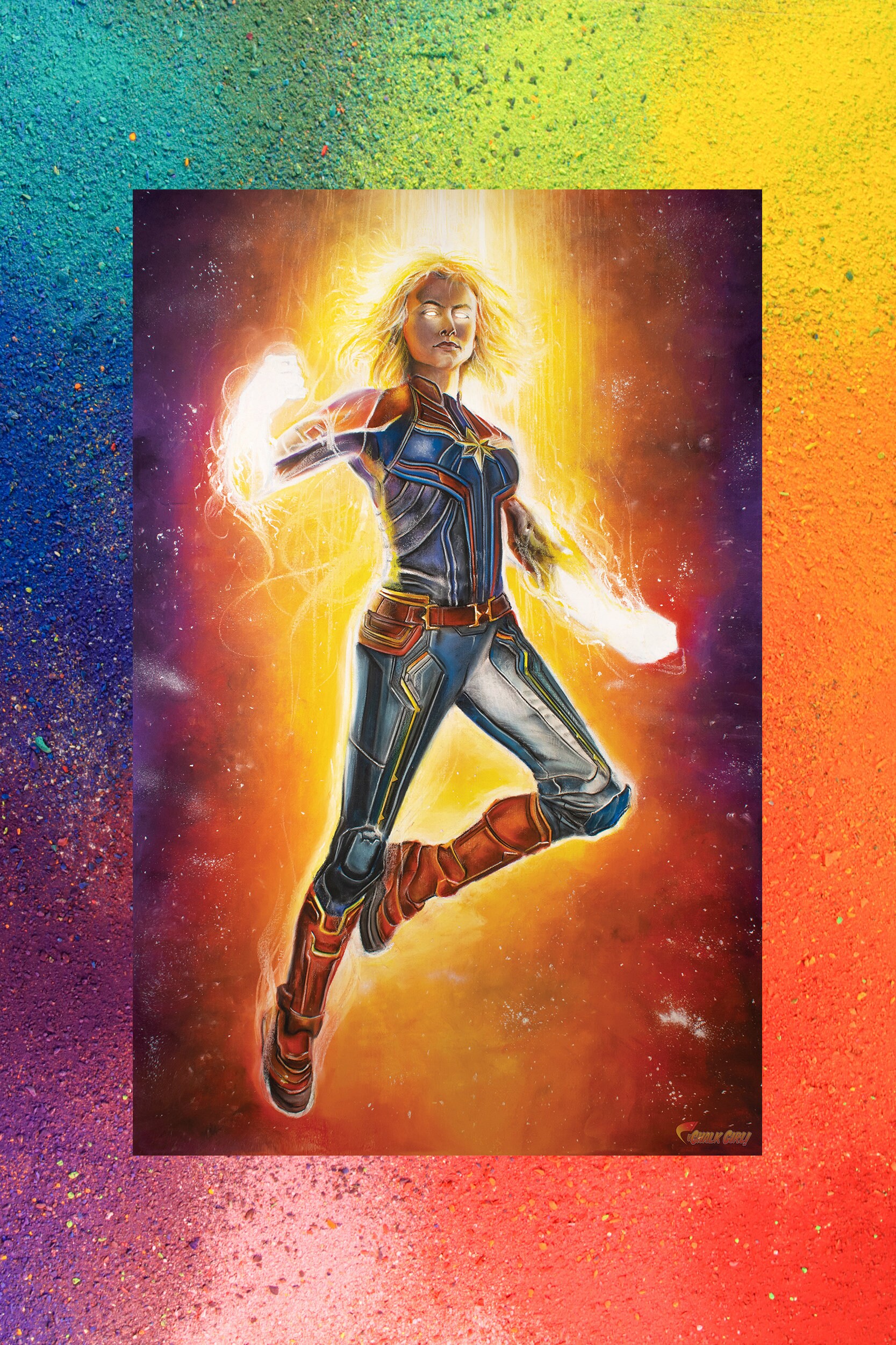 Captain Marvel Art Print Marvel Comics Room Decor Carol Etsy