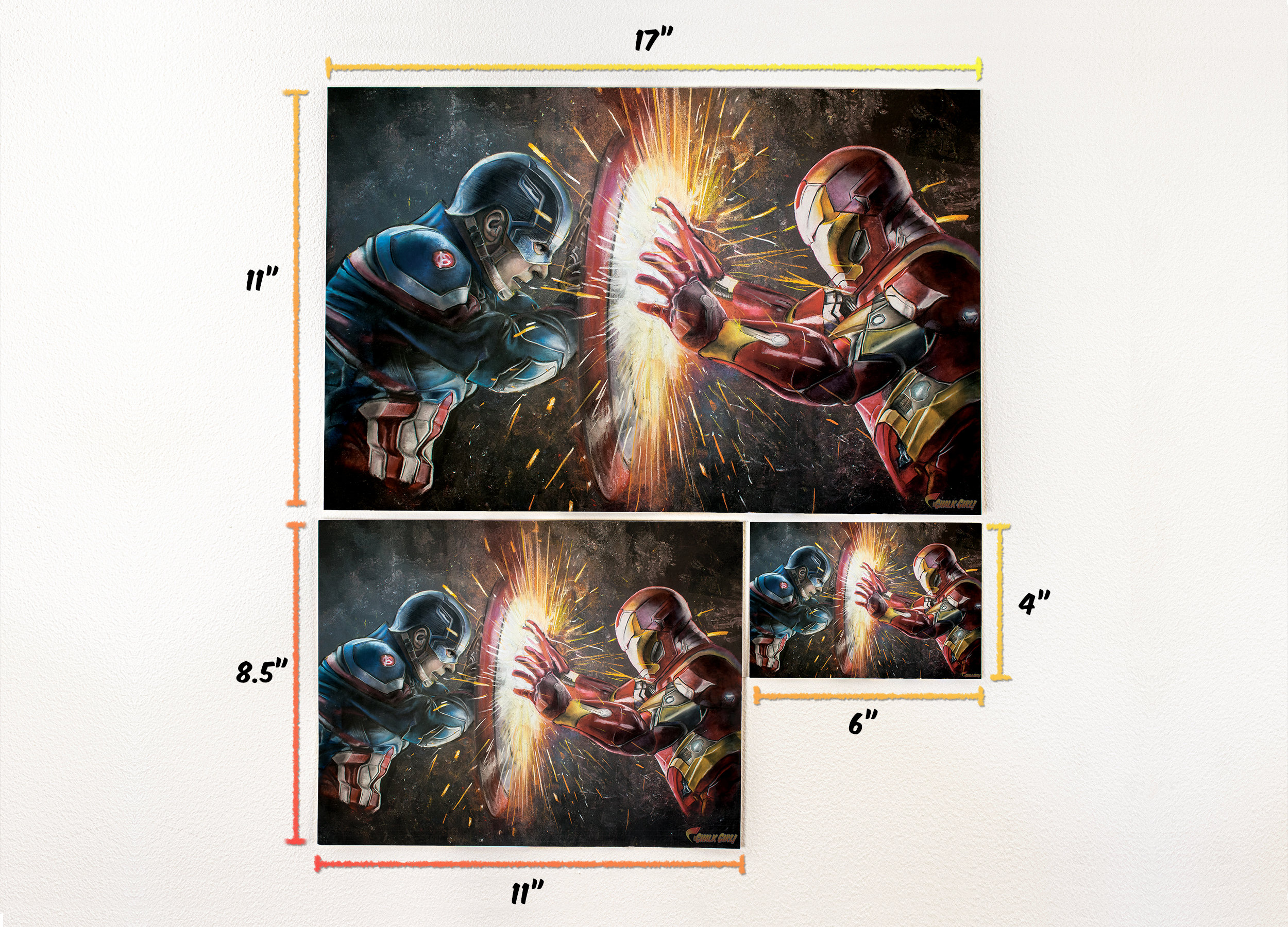 Capitán América Escudo contra Iron Man Civil War Team Cap Stark Marvel  Avengers Comics Adhesivo de pared extraíble Arte Decoración del hogar