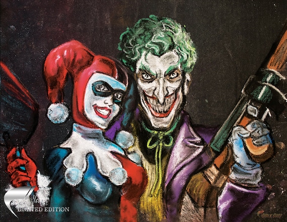 Harley Quinn and Joker Art Print LIMITED EDITION DC Comics