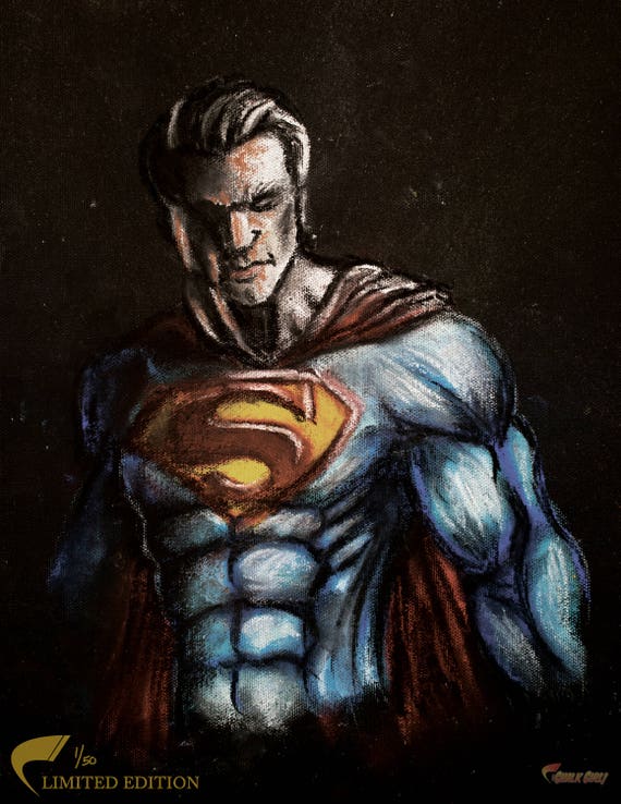 Superman Art Print DC Comics Clark Kent Room Decor LIMITED | Etsy