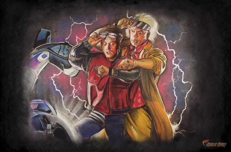 Back To The Future Doc Marty Art Print Cult Classic Movie Etsy Back To The Future Doc Marty Art Print Cult Classic Movie Etsy
