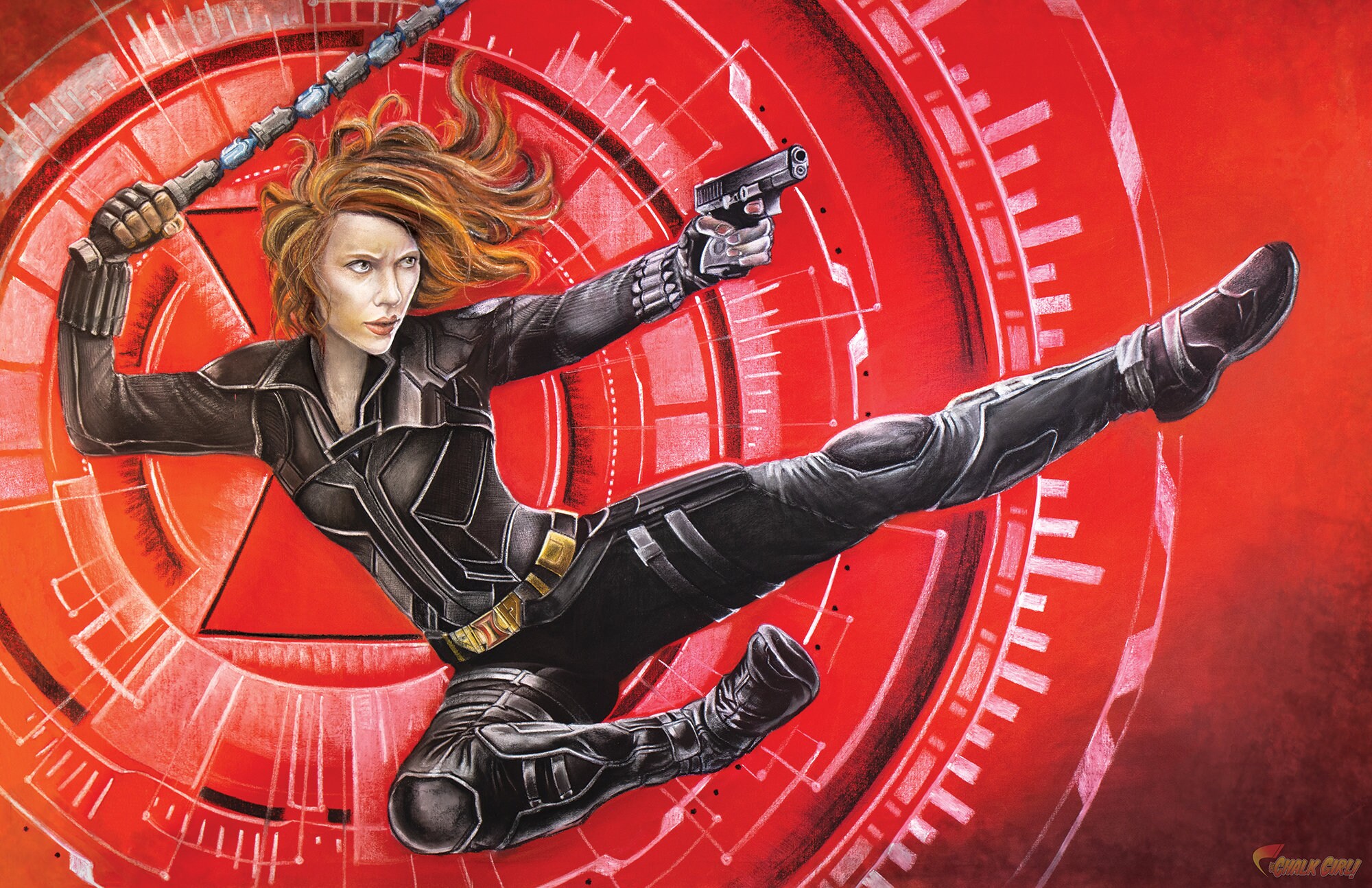 Black Widow Art Print Avengers Movie Room Decor Scarlett Johansson