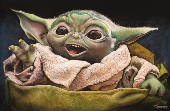 Baby Yoda Art Print Star Wars Mandalorian Kamer Decor Science