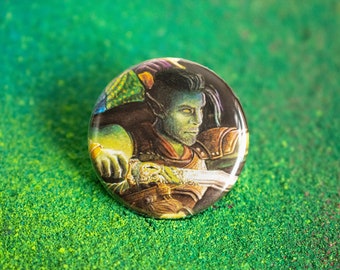 Fjord Stone Art Print Button - Critical Role Mighty Nein Refrigerator Magnet - Dungeons & Dragons Backpack Pin - TTRPG Chalk Art Geek Gift