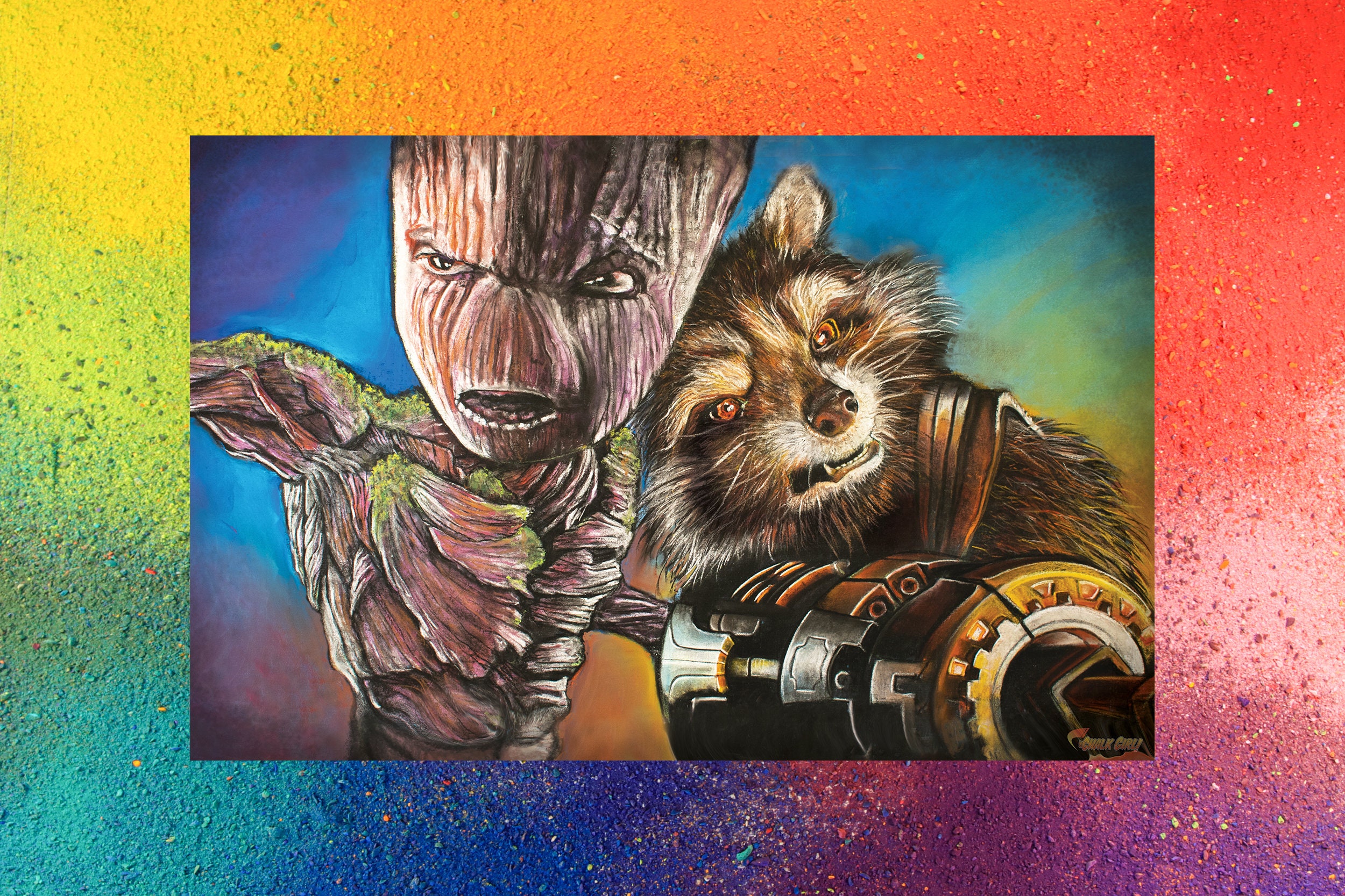 Baby Groot And Rocket Raccoon Partner 5d Diamond Art Painting