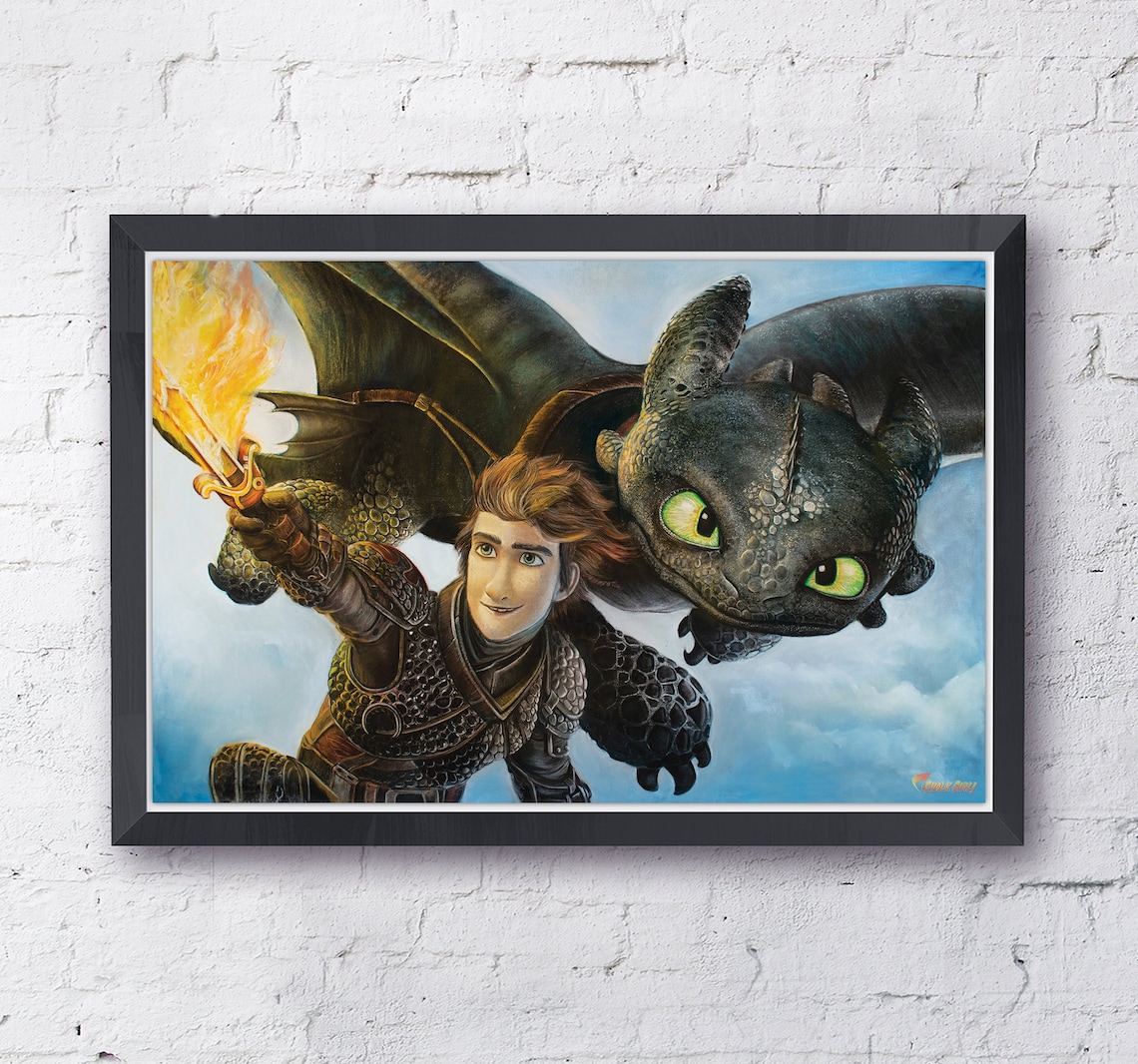 How to Train Your Dragon Art Print Dragon Wall Decor | Etsy