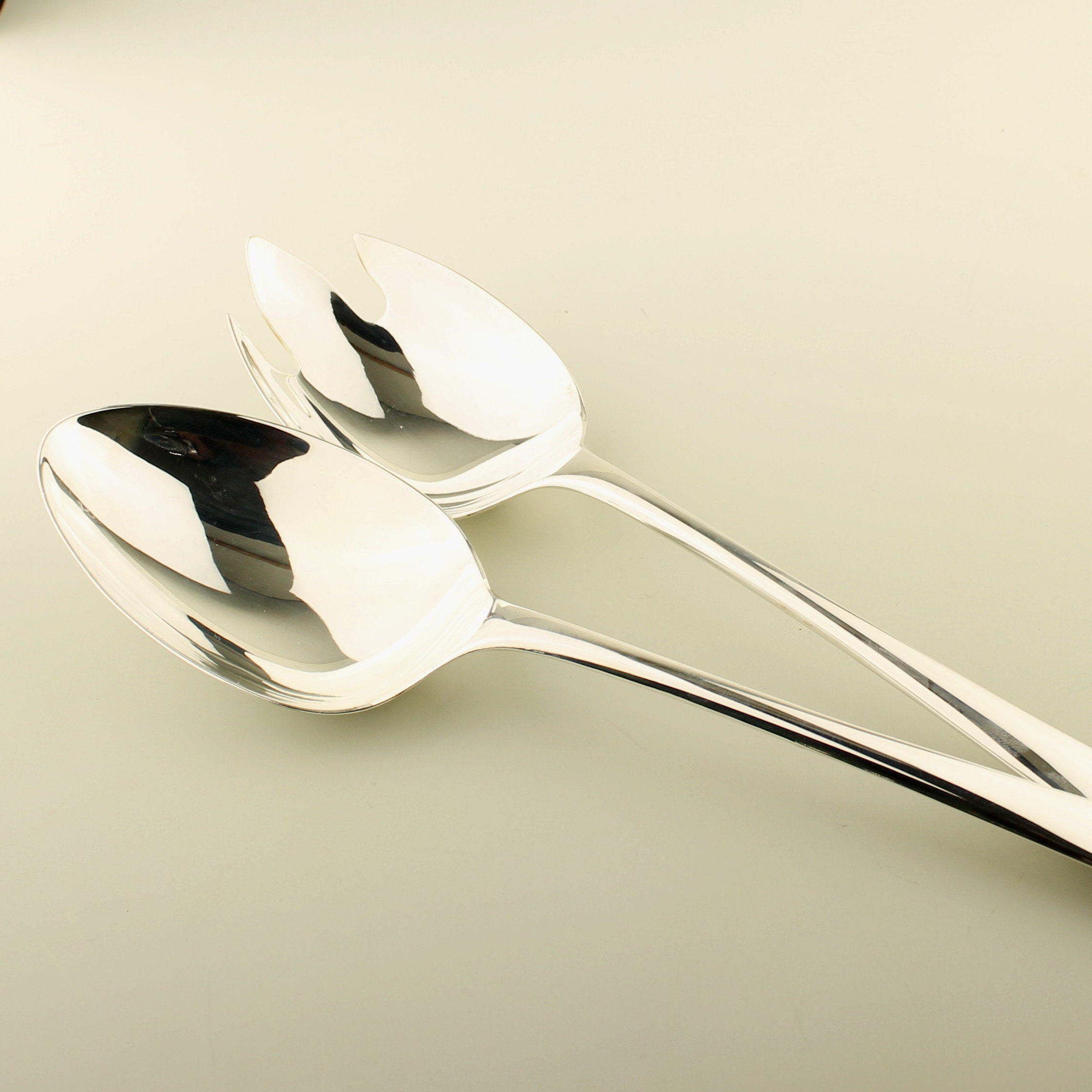 Godinger Silver Art Salad Bowl Set Vintage Glassware Like New Etsy