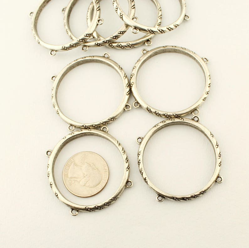 Beadable Pewter Napkin Rings 8 Silver Ornate Napkin Rings Etsy