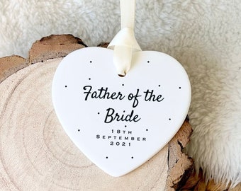 Father of the Bride gift - Wedding keepsake gift - Personalised Father of the Bride wedding ornament