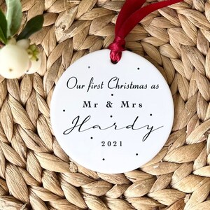 Personalised Christmas Ornament- Mr and Mrs personalised gift - Christmas decoration - Stocking filler