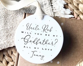 Personalised Godfather Ornament - Will You Be My Godfather Gift
