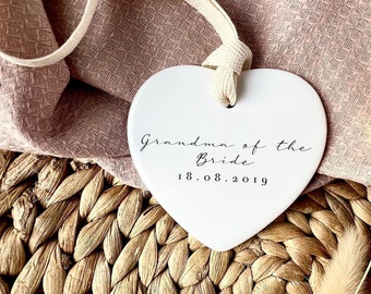 Personalised Grandma of the Bride wedding keepsake - wedding announcement - Nana of the bride thank you gift - Grandparent Wedding keepsake