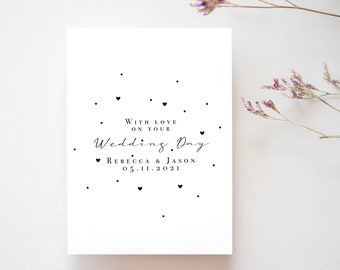 Personalised wedding card - Personalised with love on your wedding day card - Card for couples - Family keepsake