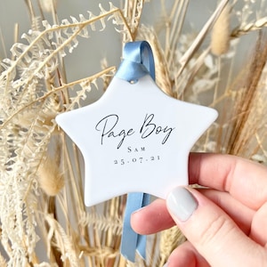 Page Boy gift - Wedding keepsake gift - Personalised wedding ornament