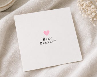 Personalised Baby Name Card - New Baby Card