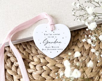 Personaliswd Pregnancy Announcement Ornament - Grandma, Granny, Nana Reveal