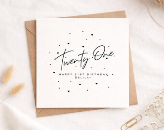Personalised 21st Birthday Card