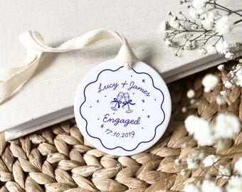 Personalised Engagement Ornament - Couple Keepsake Bauble