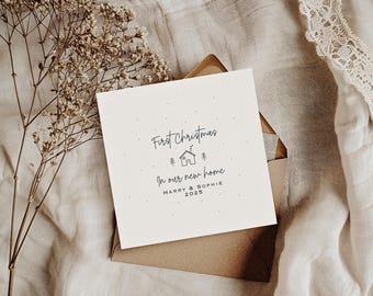 First Christmas New Home Card Personalised 5x5 Couple Gift 2025
