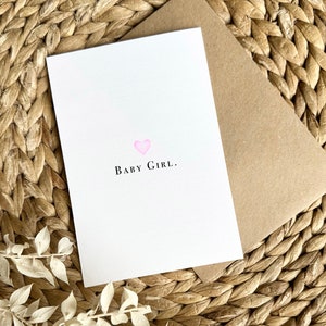 New baby girl Card Congratulations on your new baby card Gender reveal card image 1