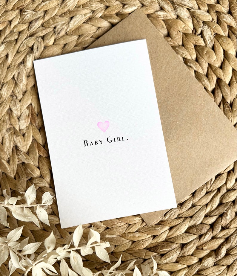 New baby girl Card Congratulations on your new baby card Gender reveal card image 1