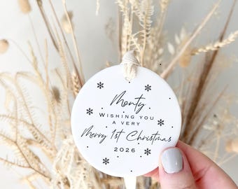 Personalised Baby's First Christmas Ceramic Ornament - Christmas Keepsake Gift