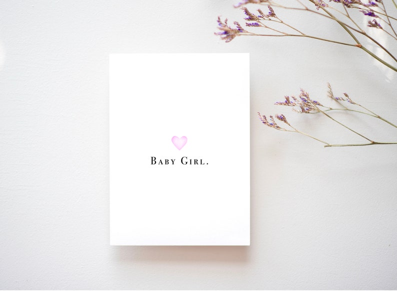 New baby girl Card Congratulations on your new baby card Gender reveal card image 2