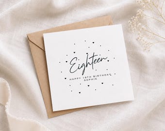 Personalised 18th Birthday Card - Custom Name Keepsake